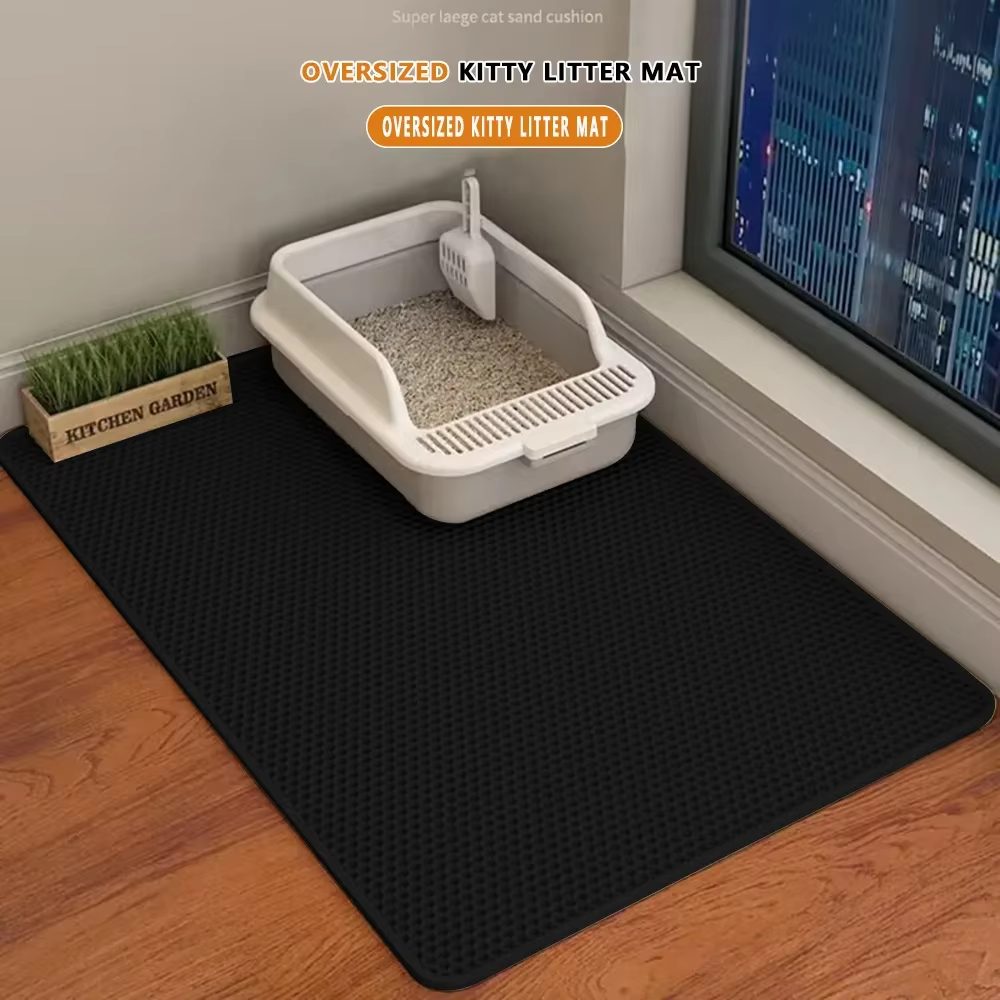 Large Cat Litter Mat – Double Layer Waterproof & Non-Slip