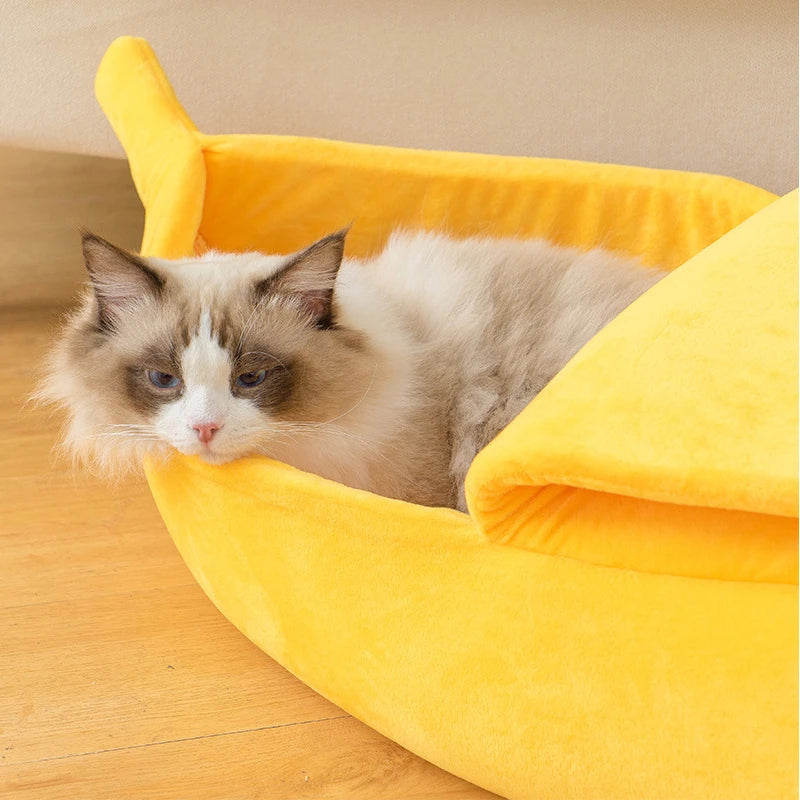 Banana Cat Bed – Cozy Portable Pet House