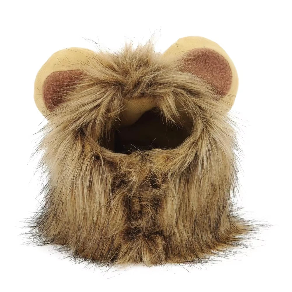 Cat Lion Head Pet Hat – Funny Mane Costume