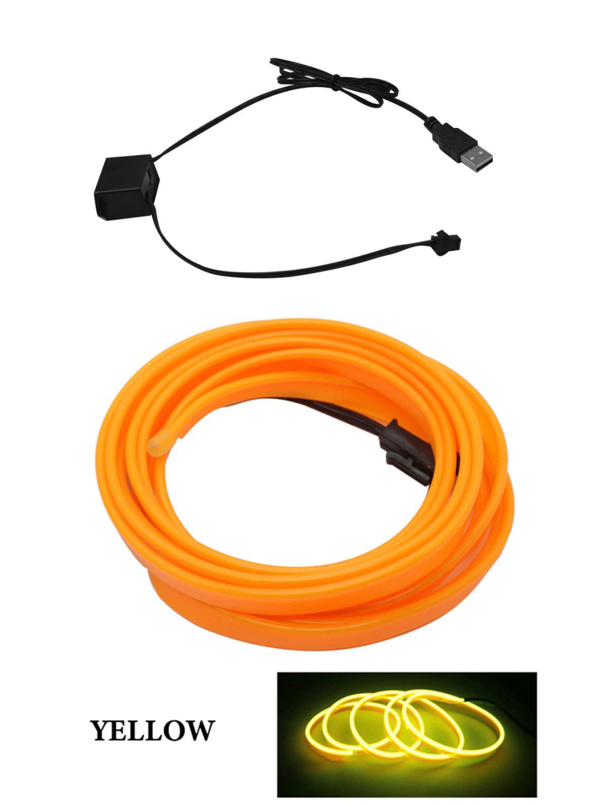 Car Neon Wire Yellow